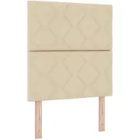 vidaXL LED Hoofdbord Crème Stof