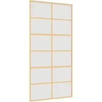 vidaXL Schuifdeur 102,5x205 cm mat ESG-glas en aluminium goudkleurig