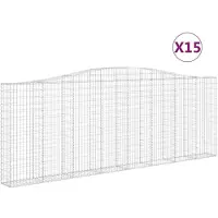 vidaXL Schanskorven 15 st gewelfd 400x30x140/160 cm ijzer