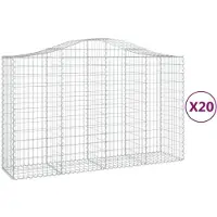 vidaXL Schanskorven 20 st gewelfd 200x50x120/140 cm ijzer