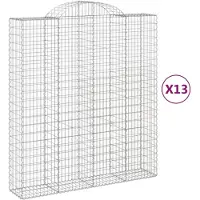 vidaXL Schanskorven 13 st gewelfd 200x50x220/240 cm ijzer