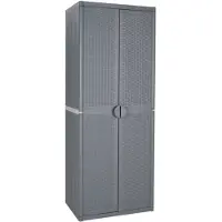 vidaXL Tuinkast 65x45x172 cm PP rattan grijs