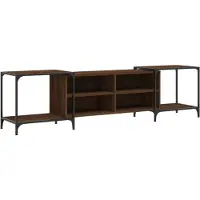 vidaXL Tv-meubel 203x37x50 cm bewerkt hout bruin eikenkleur