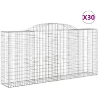 vidaXL Schanskorven 30 st gewelfd 300x50x140/160 cm ijzer