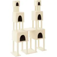 vidaXL Kattenmeubel met sisal krabpalen 199 cm crèmekleurig