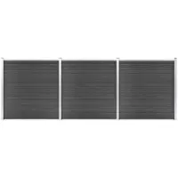 vidaXL Schuttingpanelenset 526x186 cm HKC zwart