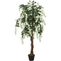 vidaXL Kunstboom wisteria 560 bladeren 80 cm groen en wit