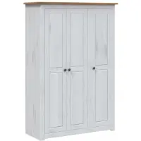 vidaXL Kledingkast Panama Range 118x50x171,5 cm grenenhout wit