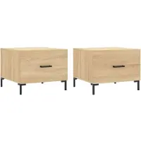 vidaXL Salontafels, 2 stuks, Sonoma-eikenlook, 50x50x40 cm, houtvezel