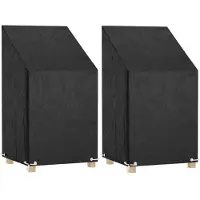 vidaXL Tuinstoelhoezen 2 st met 8 oogjes 65x65x80/120 cm polyetheen