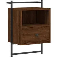 vidaXL Nachtkastje wandgemonteerd 40x30x61 cm hout bruin eikenkleur