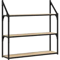 vidaXL Wandrek 3-laags 80x21x78,5 cm bewerkt hout sonoma eikenkleurig