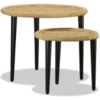 vidaXL Salontafelset, 2-delig, natuurlijke jute