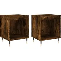 vidaXL Nachtkastjes 2 st 40x35x50 cm bewerkt hout gerookt eikenkleurig