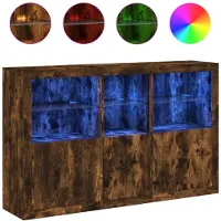 vidaXL Dressoir met LED-verlichting 162x37x100 cm gerookt eikenkleurig