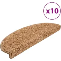 vidaXL Trapmatten 10 st 65x21x4 cm Beige Halfrond Groot