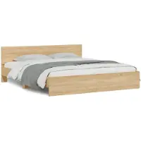 vidaXL Bedframe met hoofdeinde sonoma eikenkleurig 160x200 cm