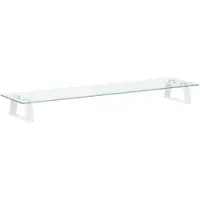 vidaXL Monitorstandaard 80x20x8 cm gehard glas en metaal wit