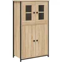 vidaXL Hoge kast 62x32x106,5 cm bewerkt hout sonoma eikenkleurig