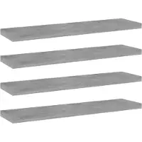 vidaXL Wandschappen 4 st 40x10x1,5 cm bewerkt hout betongrijs