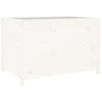 vidaXL Verhoogde plantenbak, wit, 119,5 x 82,5 x 78 cm, massief hout, grenen