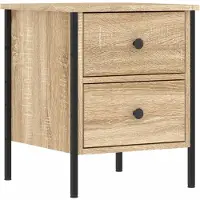 vidaXL Nachtkastje 40x42x50 cm bewerkt hout sonoma eikenkleurig
