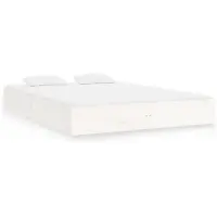 vidaXL Bedframe massief hout wit 140x200 cm