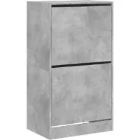 vidaXL Schoenenkast met 2 klaplades 60x42x108 cm betongrijs
