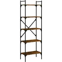 vidaXL Boekenkast 5-laags 56x31,5x174 cm bewerkt hout gerookt eiken
