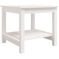 vidaXL Salontafel, wit, 50x50x45 cm, massief grenenhout
