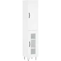 vidaXL Hoge kast, wit, 34,5 x 34 x 180 cm, houtvezel