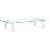 vidaXL Monitorstandaard 40x20x8 cm gehard glas en metaal wit