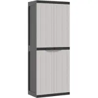 vidaXL Tuinkast 65x37x165 cm polypropeen grijs en zwart