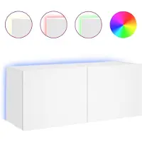 Super Merchant Tv-wandmeubel met LED-verlichting 100x35x41 cm wit