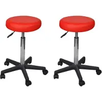 vidaXL Kantoorkrukken 2 st 35,5x84 cm kunstleer rood