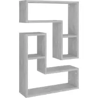 vidaXL Wandschappen 2 st 50x15x50 cm bewerkt hout betongrijs