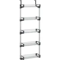 vidaXL Deurorganizer met 5 schappen 52x20x135 cm aluminium