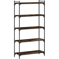 vidaXL Boekenkast 5-laags 80x30x154 cm bewerkt hout gerookt eikenkleur