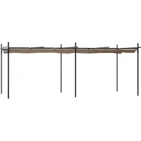 vidaXL Pergola met uitschuifbaar dak 589x292x230 taupe