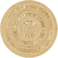 vidaXL Vloerkleed handgemaakt 90 cm gevlochten jute