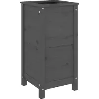 vidaXL Plantenbak 40x40x78 cm massief grenenhout grijs