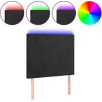 vidaXL Hoofdbord LED 100x5x118/128 cm fluweel zwart