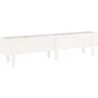 vidaXL Verhoogde plantenbak, wit, 160x30x38 cm, massief hout, grenen
