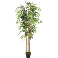 vidaXL Kunstplant bamboe 730 bladeren 120 cm groen