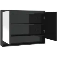 vidaXL Spiegelkast voor de badkamer, 80x15x60 cm, glanzend zwart