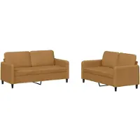 vidaXL 2-delige Loungeset fluweel bruin