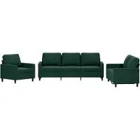 vidaXL 3-delige Loungeset met kussens fluweel donkergroen