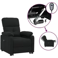 vidaXL Fauteuil verstelbaar elektrisch stof zwart