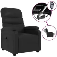 vidaXL Fauteuil elektrisch verstelbaar kunstleer zwart