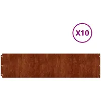 vidaXL Gazonrand 10 pcs 25 x 103 cm weervast staal Roestig